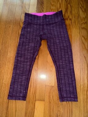 lululemon athletica Purple Leggings with Pink Waistband